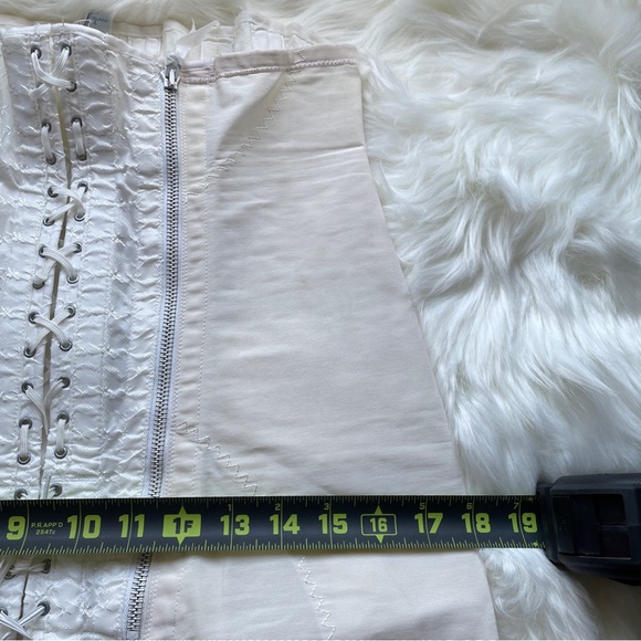 Vtg SPENCER Vintage 40s/50s Ivory Corset Girdle Lace Up Zip Up Boning - Picture 8 of 16